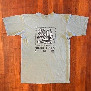 Vintage Hilton Head Tourist Destination Souvenir ‘90s Green Graphic T-shirt XL